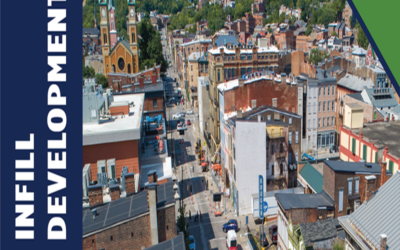 Describe infill development in urban commercial zones